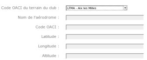 configuration des coordonnées